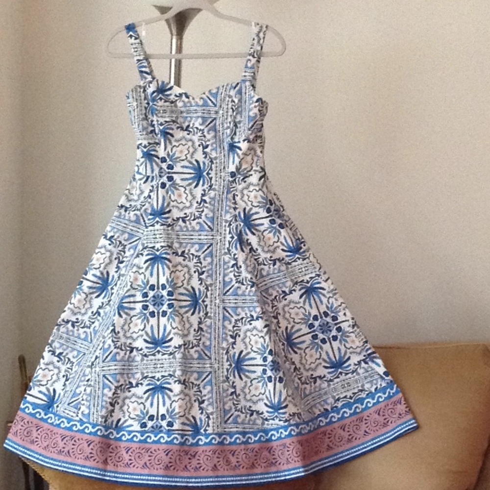 🦋Avec Les Filles - Sea Beach Life Palm Tree Dress